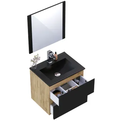 T-bath Badkamermeubelset Milenio 60cm Eiken Zwart, foto 3