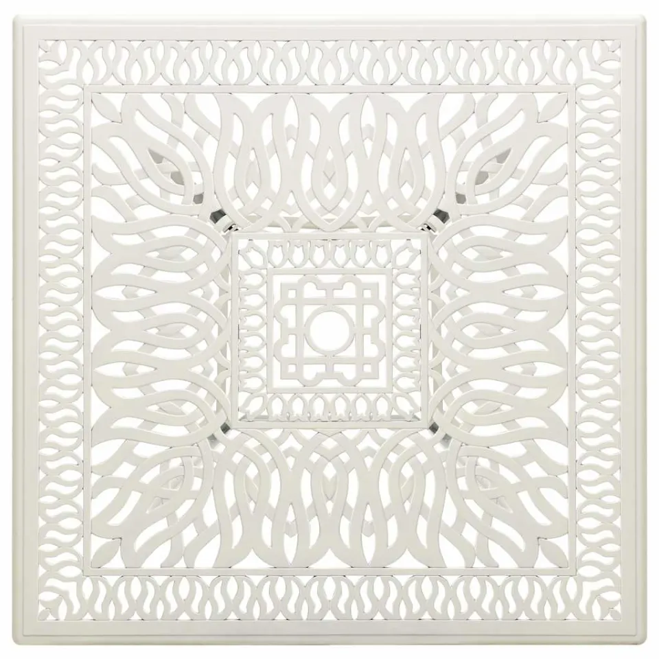 vidaXL Tuintafel 90x90x73 cm gietaluminium wit, foto 3