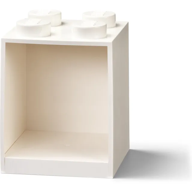 Lego Iconic Brick Boekenplank - 4 Noppen - Wit