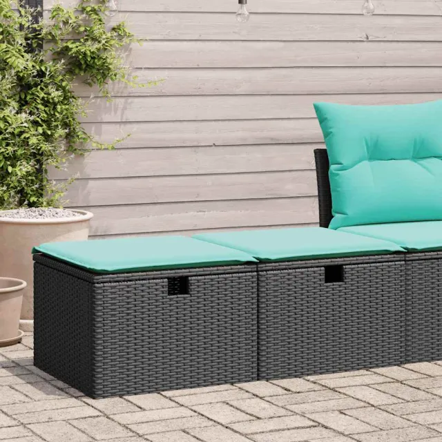 vidaXL 2-delige Loungeset met kussens poly rattan acacia zwart, foto 4