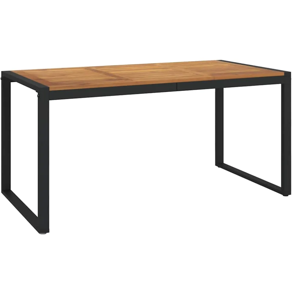 vidaXL Tuintafel met U-vormige poten 160x80x75 cm massief acaciahout bruin, foto 3