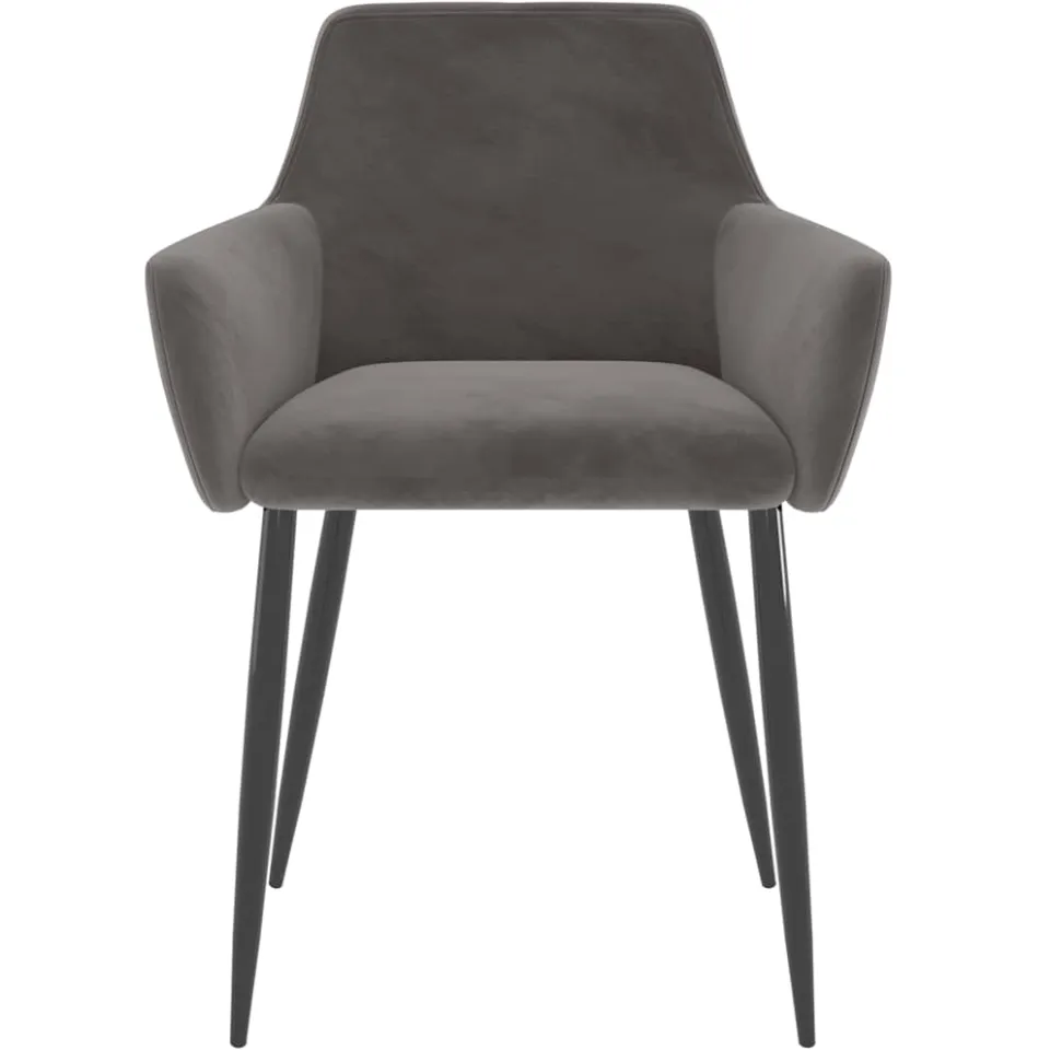 vidaXL Eetkamerstoelen 2 st fluweel donkergrijs grijs, foto 3
