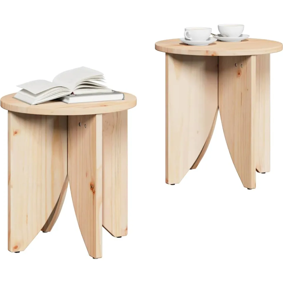 vidaXL Salontafel 2 st Naturel 41,5 x 41,5 x 44 cm Beige