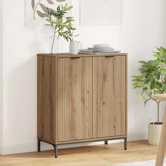 vidaXL Dressoir Artisan Eiken 69,5 x 33 x 82 cm Bewerkt hout Bruin