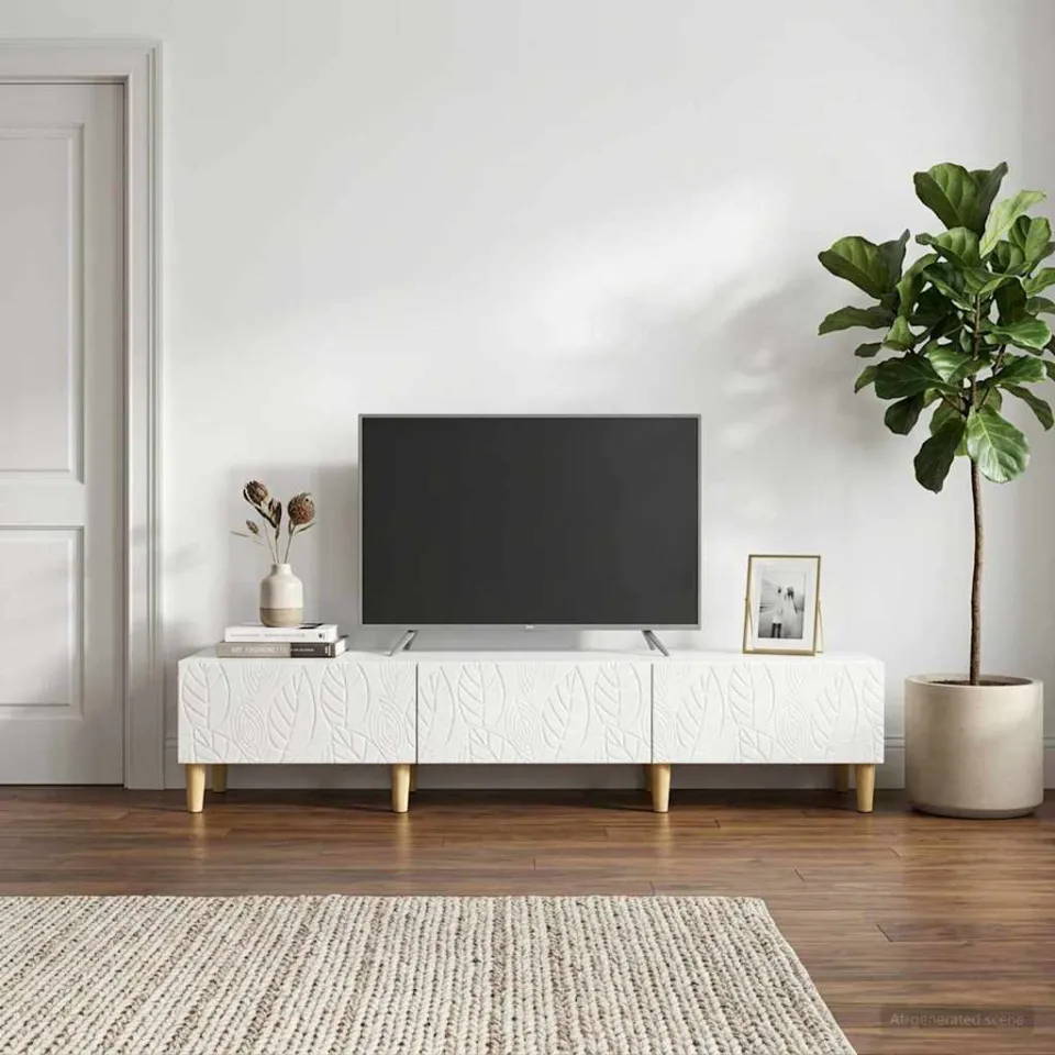 vidaXL TV-kast 147 x 34,5 x 30 cm Hoogglans Wit Bewerkt hout, foto 3