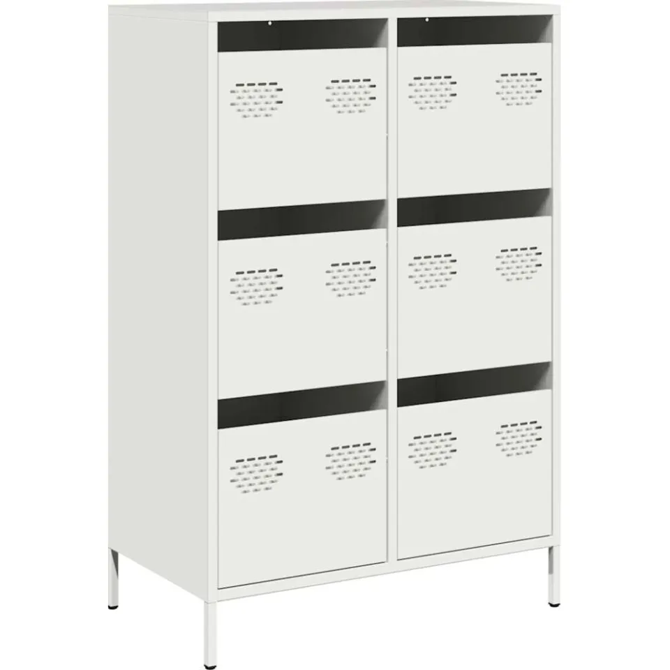 vidaXL Hoge kast 68x39x101,5 cm staal wit, foto 3