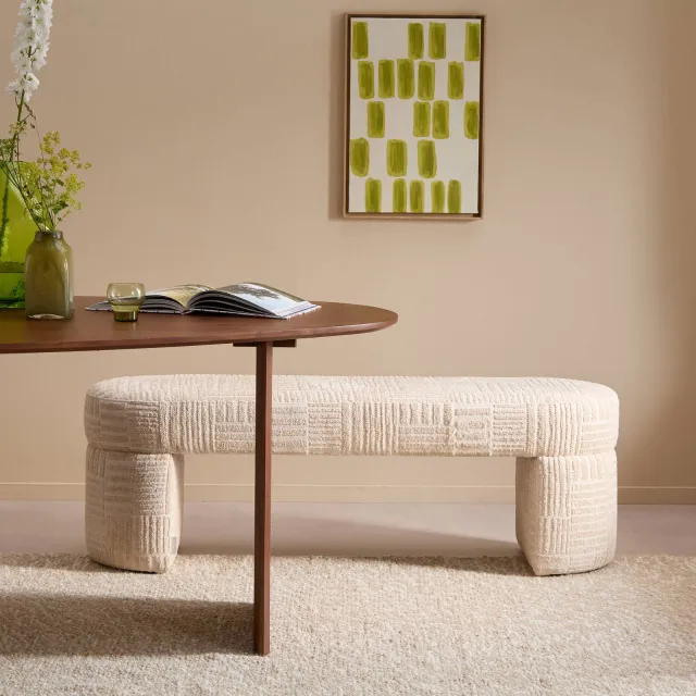 NOUS Living Nice eetkamerbank beige, foto 2