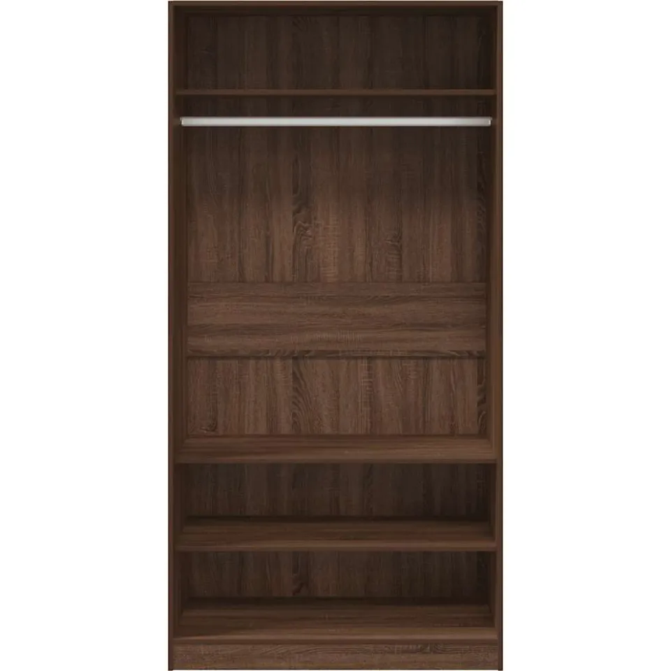 vidaXL Kledingkast 100x50x200 cm bewerkt hout bruin eikenkleur