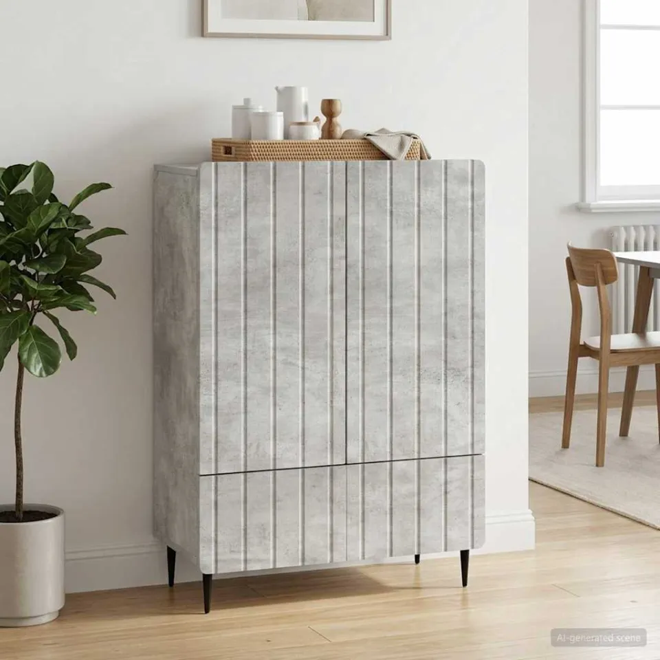 vidaXL Dressoir Betongrijs 66 x 34,5 x 97 cm Bewerkt hout grijs, foto 3