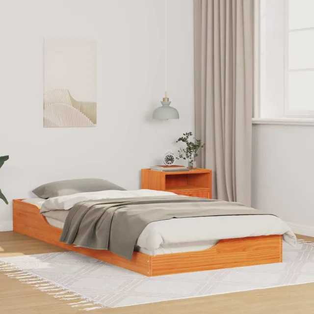 vidaXL Bedframe Wasbruin 80 x 210 cm Massief grenenhout