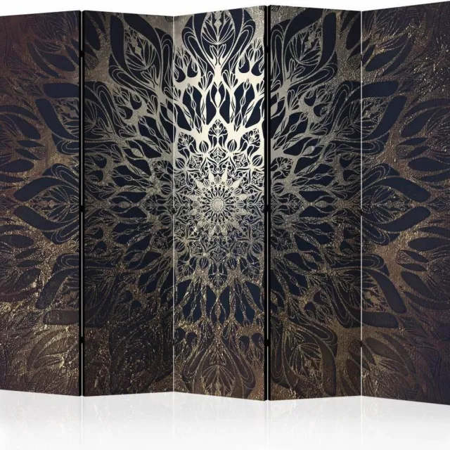 karo-art Vouwscherm / Kamerscherm - Spinnenweb, bruin 225x172cm, gemonteerd geleverd, dubbelzijdig geprint Multikleur