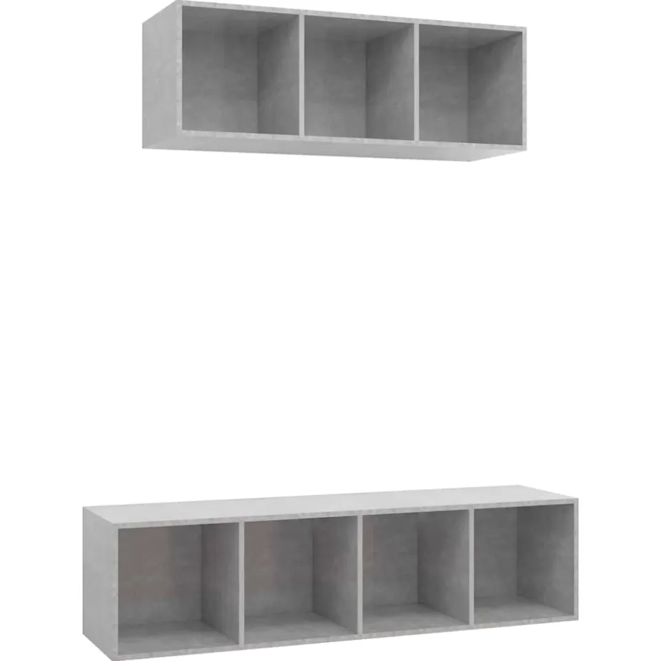 vidaXL 2-delige Tv-meubelset bewerkt hout betongrijs grijs, foto 3