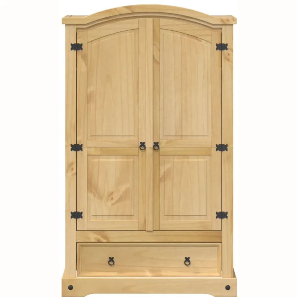 vidaXL Kledingkast "Corona" 101x52x170 cm massief grenenhout bruin, foto 4