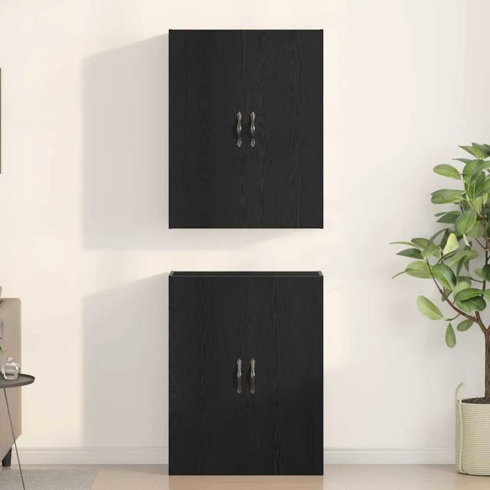 vidaXL Wandkast 2 st Zwart eiken 69,5 x 34 x 90 cm Bewerkt hout, foto 4