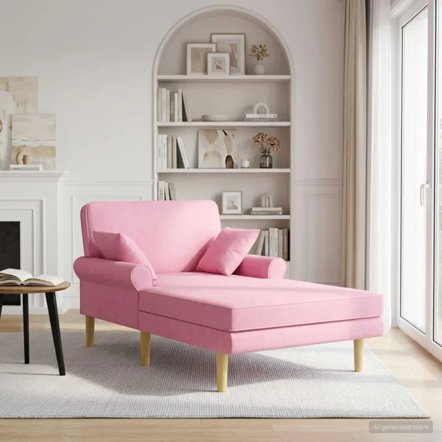 vidaXL Chaise longue Roze Stof