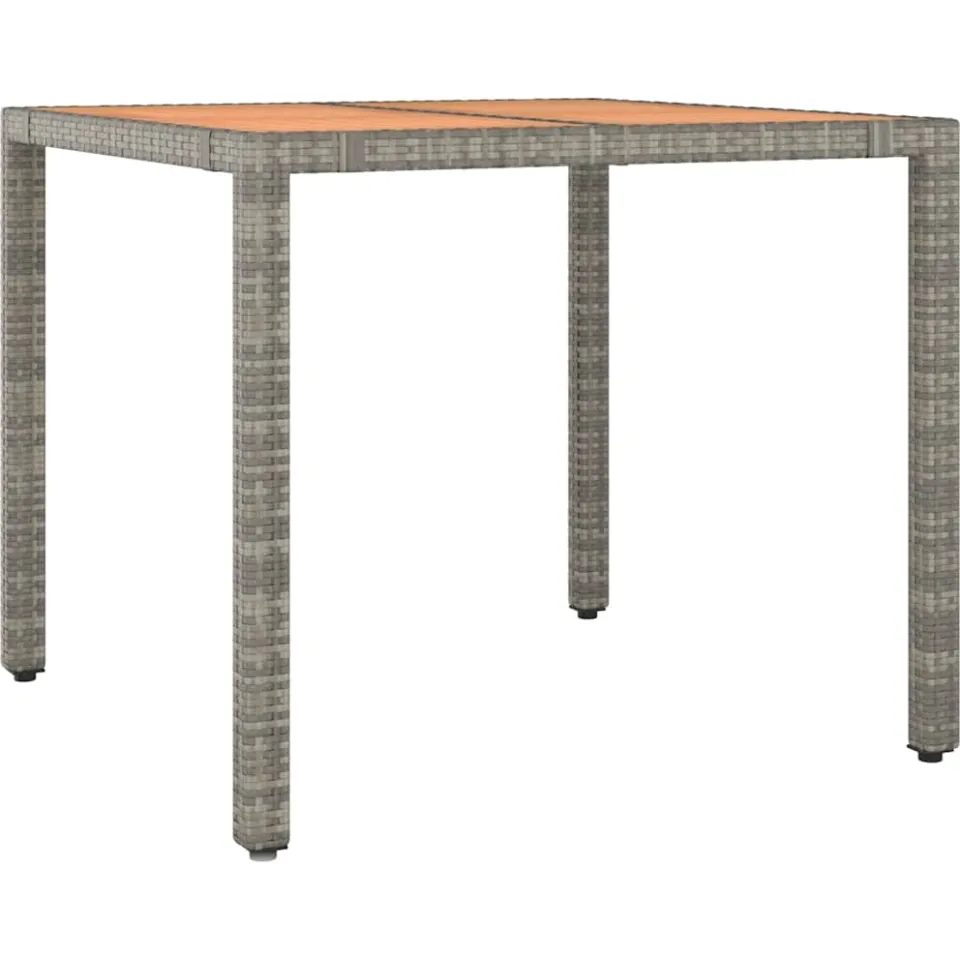 vidaXL 5-delige Bistroset met kussens poly rattan grijs