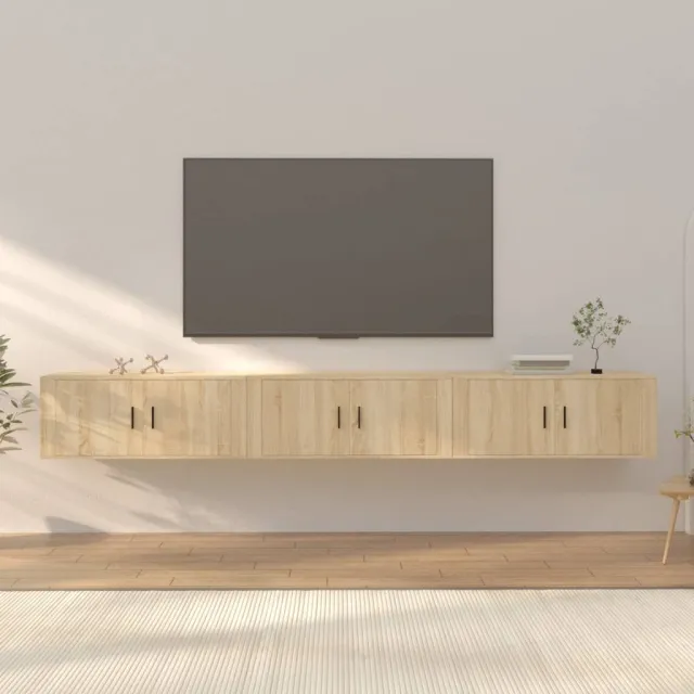 vidaXL Tv-wandmeubels 3 st 100x34,5x40 cm sonoma eikenkleurig, foto 2