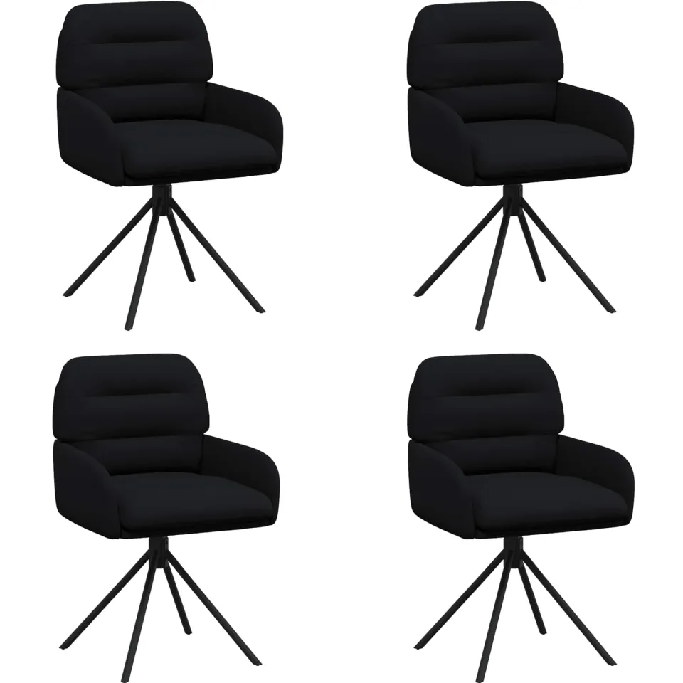 vidaXL Draai Eetstoelen 4 st Kunstleer Zwart 59 x 59,5 x 90 cm, foto 3