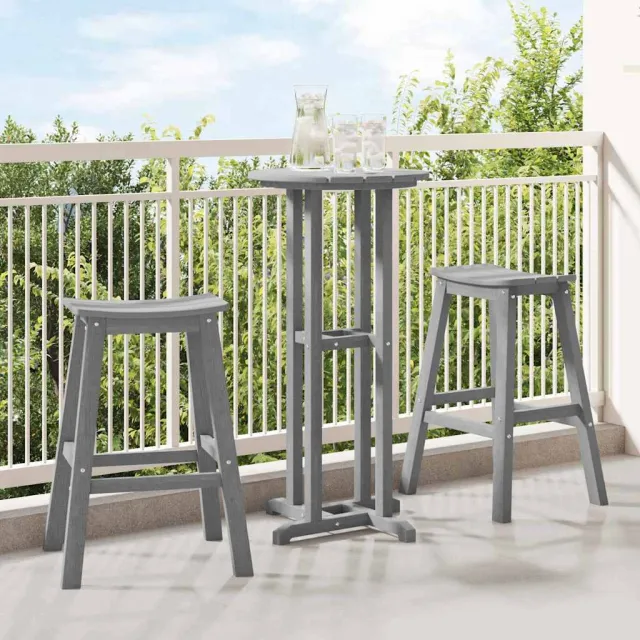vidaXL Tuin Bar Set 3 st Lichtgrijs HDPE
