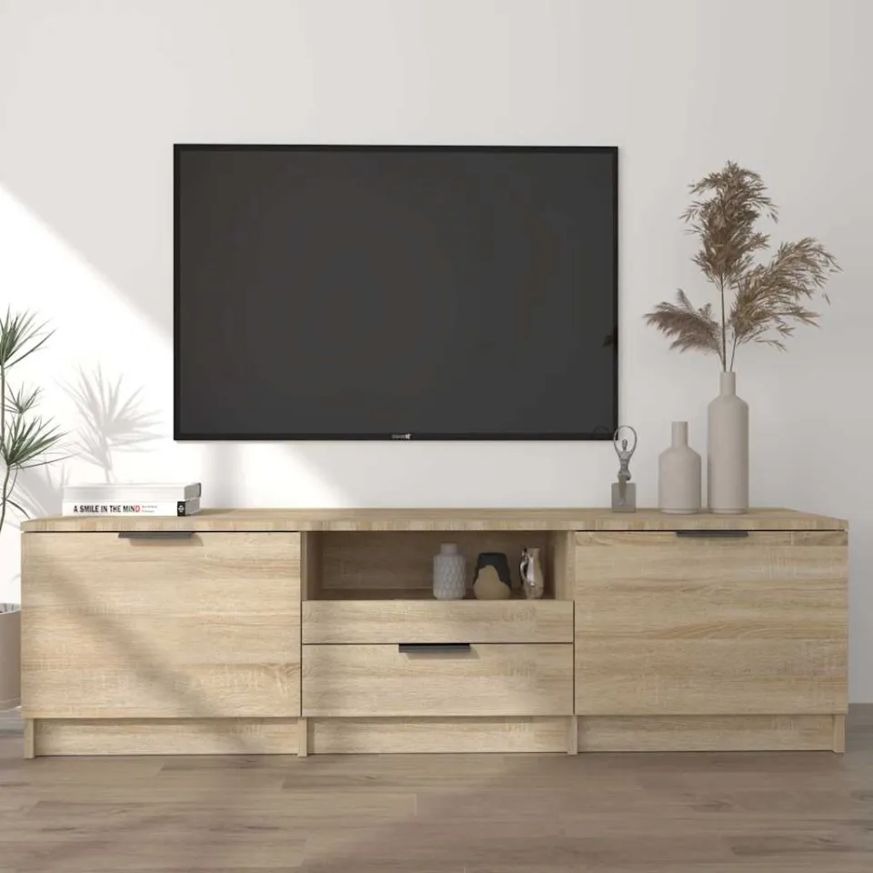vidaXL Tv-meubel Sonoma eiken 140x35x40 cm bewerkt hout, foto 4