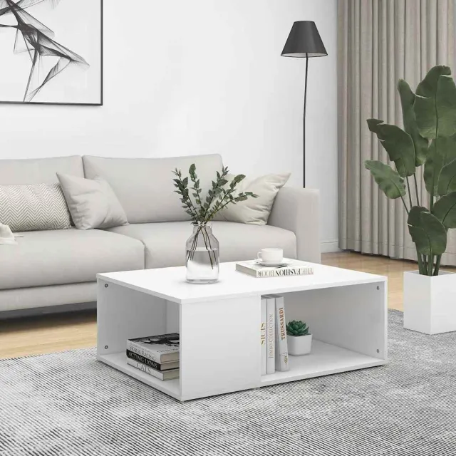 vidaXL Salontafel 90x67x33 cm bewerkt hout wit, foto 2