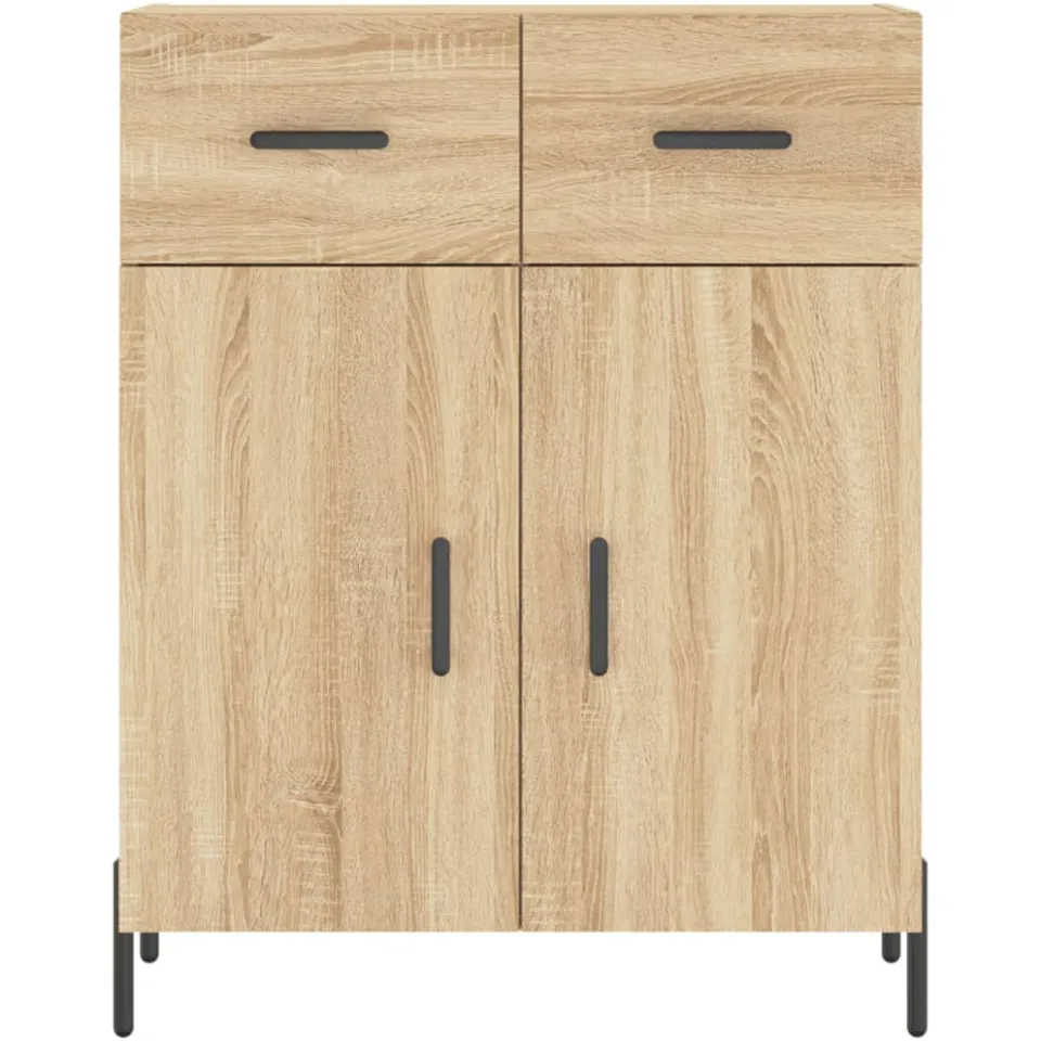 vidaXL Dressoir 69,5x34x90 cm bewerkt hout sonoma eikenkleurig, foto 4