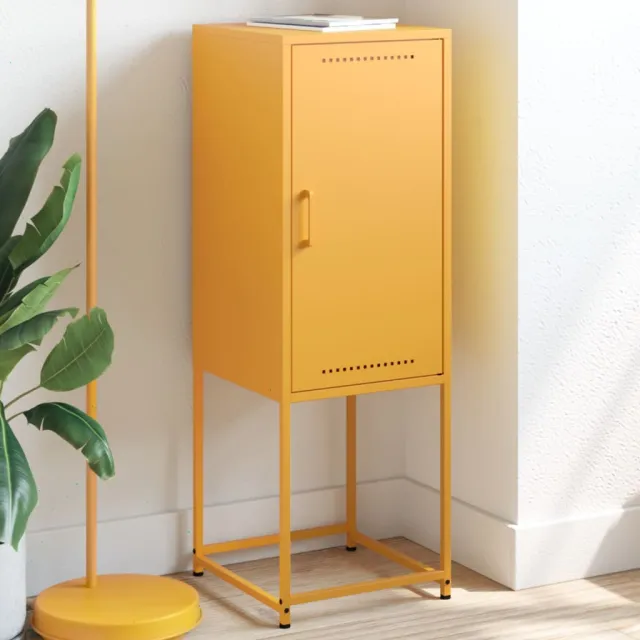vidaXL Hoge kast 36x39x107 cm staal mosterdgeel, foto 2