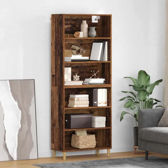 vidaXL Hoge kast Oud Hout 69,5 x 32,5 x 180 cm Bewerkt hout bruin, foto 2