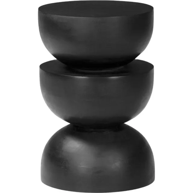 sweeek Mangohouten bijzettafel, nachtkastje, ø30xh45cm Zwart