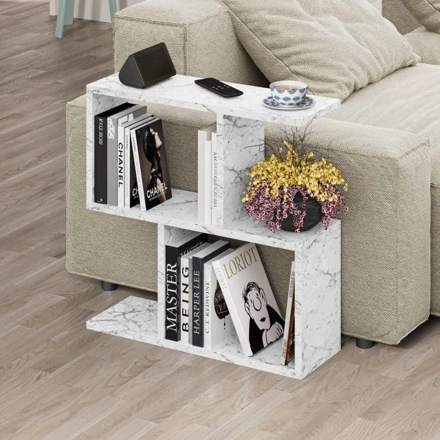 Skye Decor , Salontafel, Homemania - Carrara Marble, Gemelamineerde spaanplaat, Carrara marmer, 60 x 20 x 60 cm Carrara-marmer