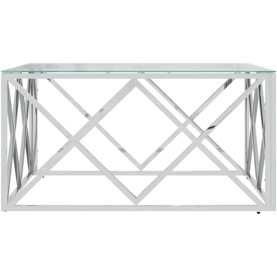 vidaXL Salontafel 80x80x40 cm roestvrij staal en glas