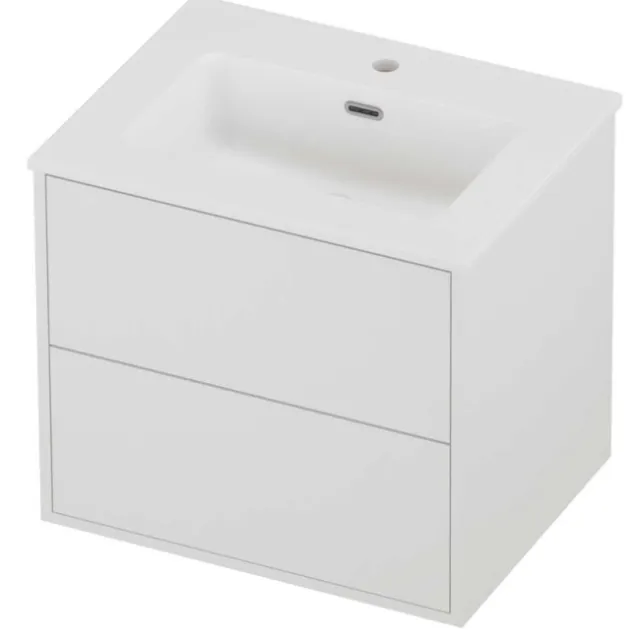 Proline Tribute Badmeubelset Porselein Elegant 1 Kraangat 60x46x54 cm Mat Wit Mat White