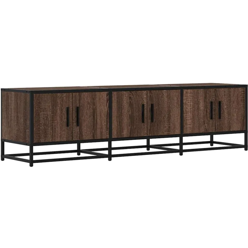 vidaXL Tv-meubel 150x35x41 cm bewerkt hout metaal bruin eikenkleur, foto 3