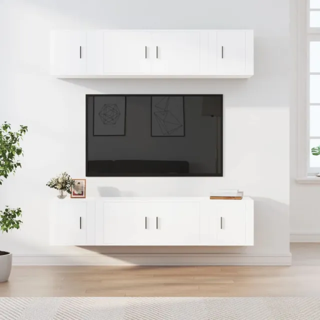 vidaXL 6-delige Tv-meubelset bewerkt hout wit, foto 2