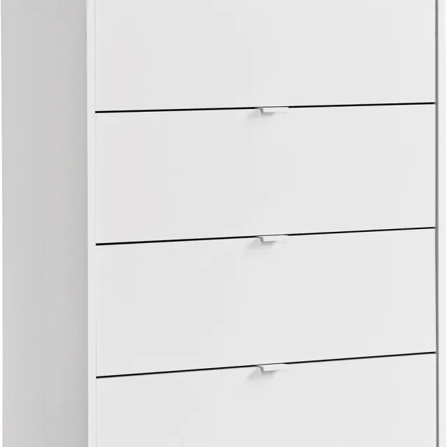 mokebo commode 'Die Stilvolle' (80x95x40cm) sideboard, voor slaapkamer, hal & kinderkamer met 4 houten lades in wit
