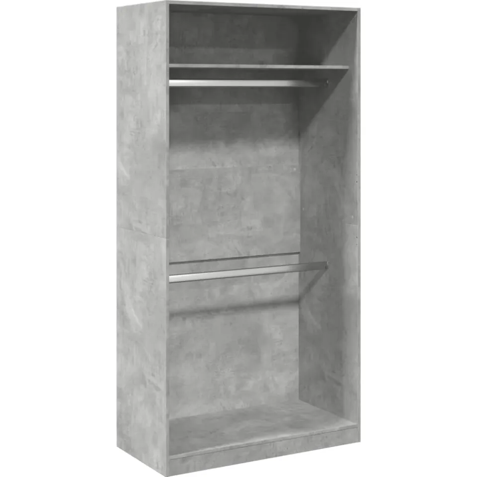 vidaXL Kledingkast 100x50x200 cm bewerkt hout betongrijs grijs, foto 3