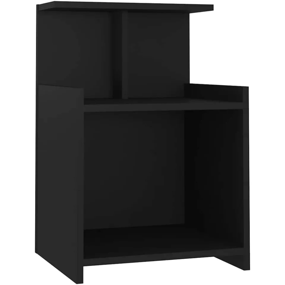 vidaXL Nachtkastjes 2 st 40x35x60 cm bewerkt hout zwart