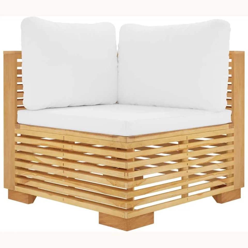 vidaXL 5-delige Loungeset met kussens massief teakhout bruin, foto 3
