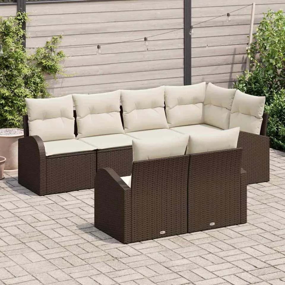 vidaXL Tuin Sofa Set Bruin poly rattan, foto 3