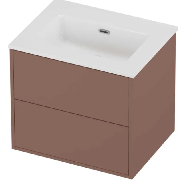 Proline Tribute Badmeubelset Porselein Elegant 2 Laden 60x46x54 cm Glans Wit Beauty Blush Rosé Goud