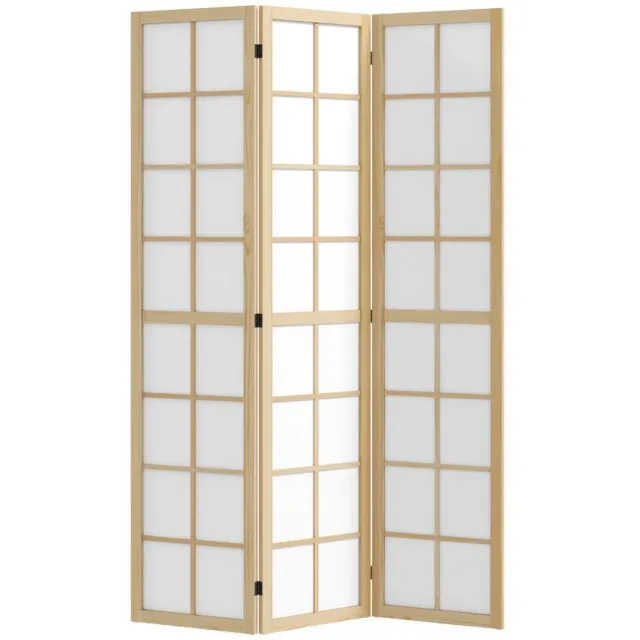 ZYLARO Opvouwbare scheidingswand - Vrijstaand privacyscherm - Voor woonkamer slaapkamer en kantoor - 120 x 170 cm natuurlijk hout