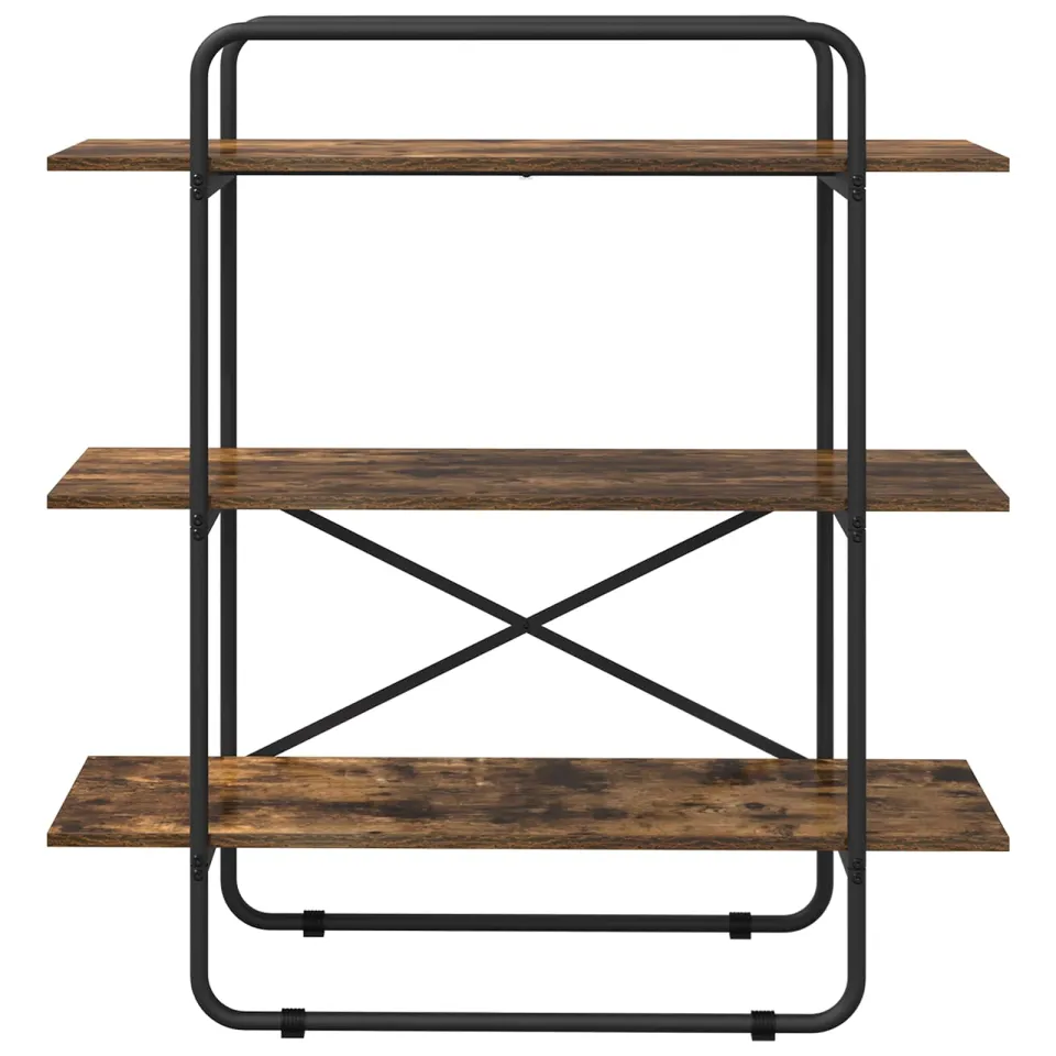 vidaXL Boekenrek 3-laags 100 x 35 x 105 cm PB Gerookt eiken Bruin