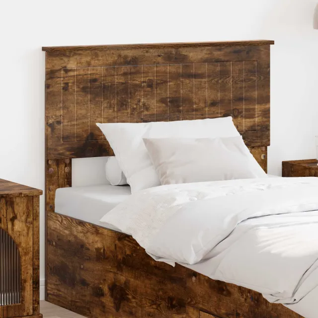 vidaXL Hoofdbord Gerookt eiken Bewerkt hout Bruin