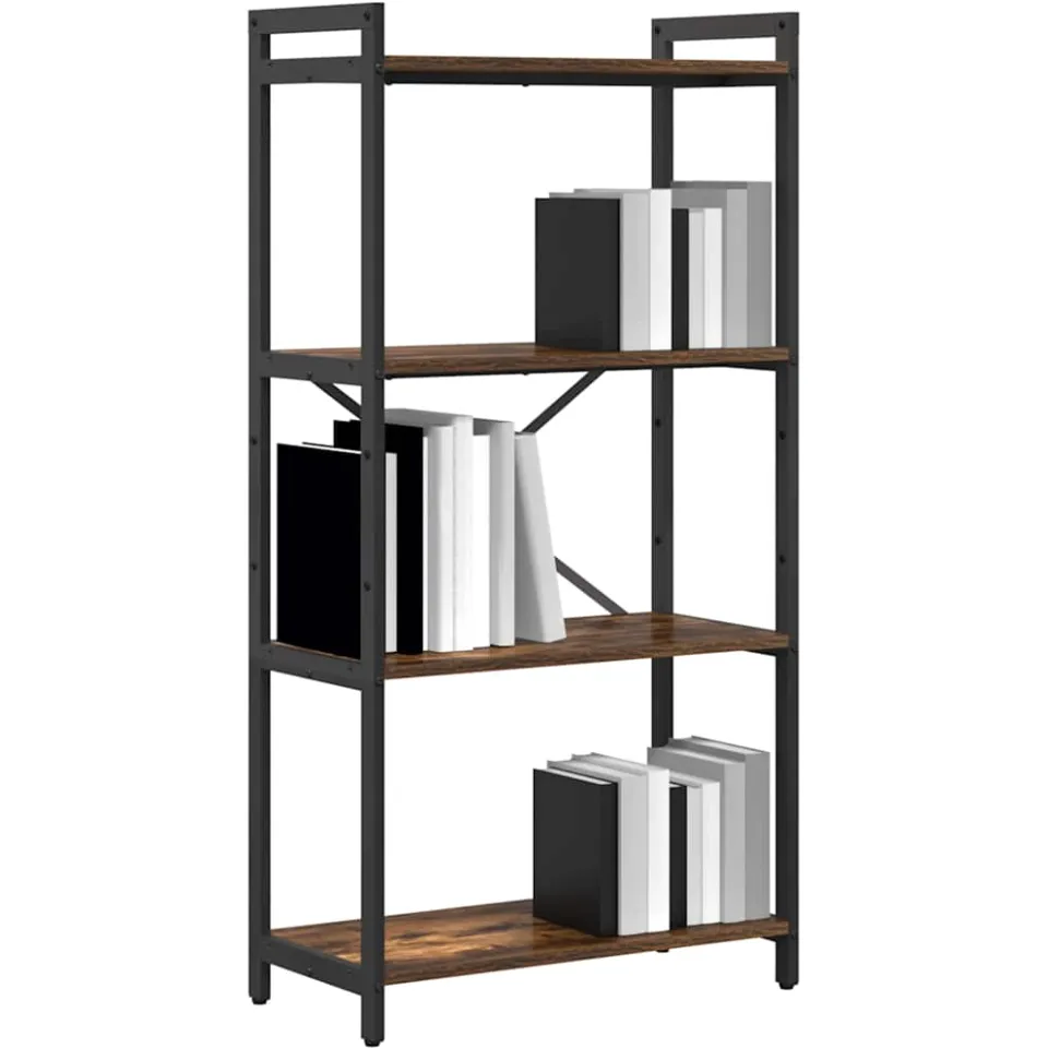 vidaXL Boekenkast 60 x 30 x 120 cm Bewerkt hout Gerookt eiken Bruin