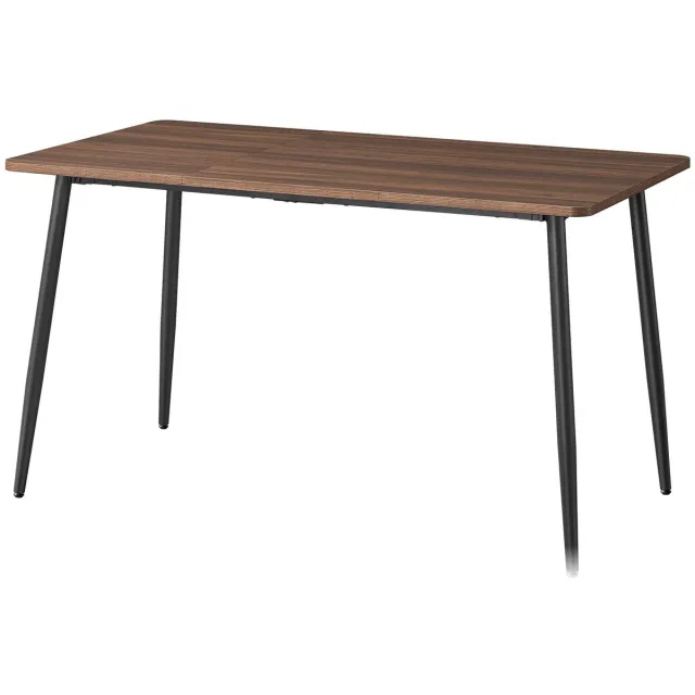 Smyl. Eettafels - Tafel - Eetkamertafel - Eetkamerset - 4/6 Personen - Bruin/Zwart - Eetkamer - Woonkamer - 75 × 140 × 75 cm (D × B × H) Wit/Hout
