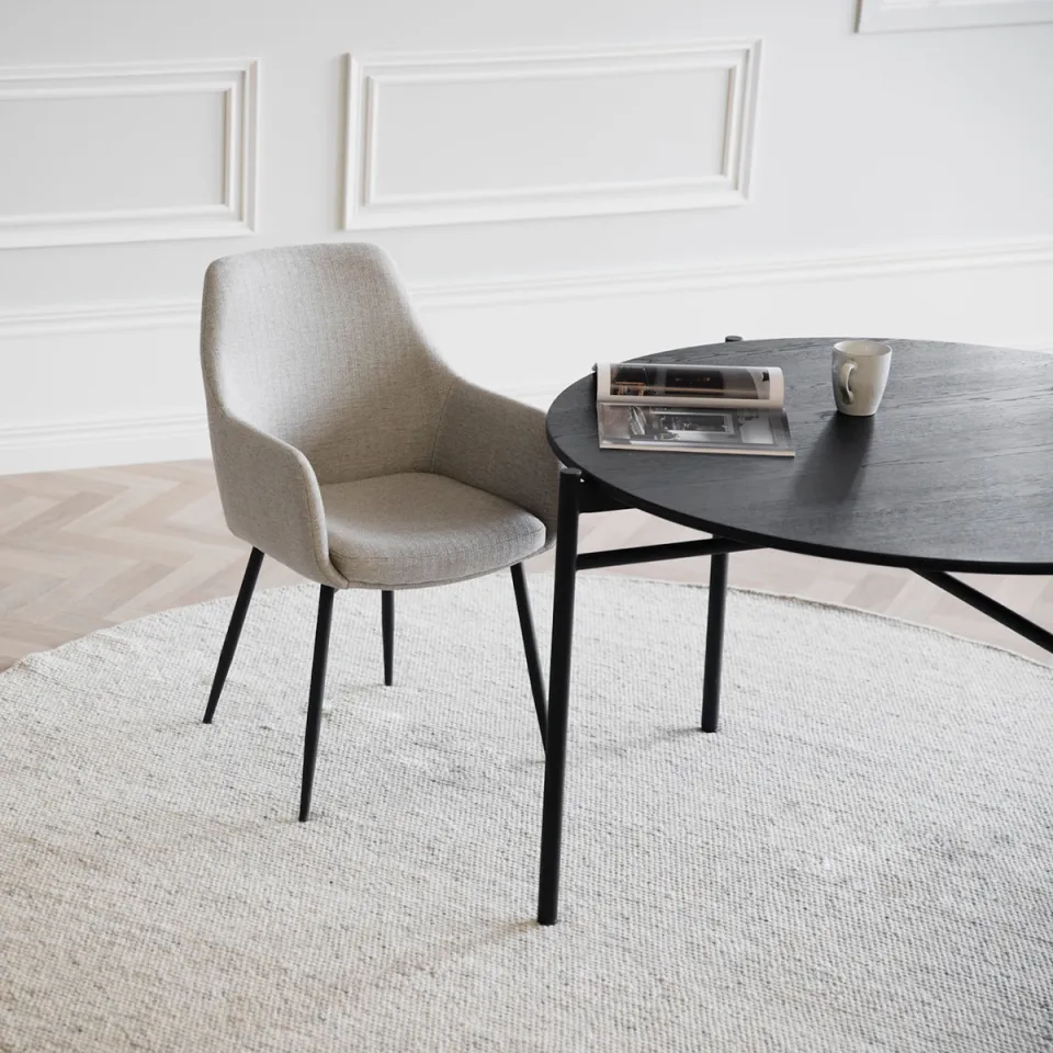 Rowico Home Reily eetkamerstoel beige - zwart onderstel, foto 4