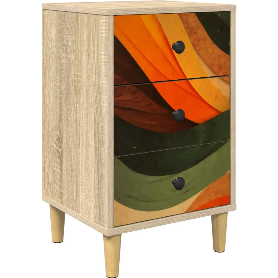 vidaXL Nachtkastje BONN Sonoma Eiken 36 x 33 x 60 cm Bewerkt hout, foto 3