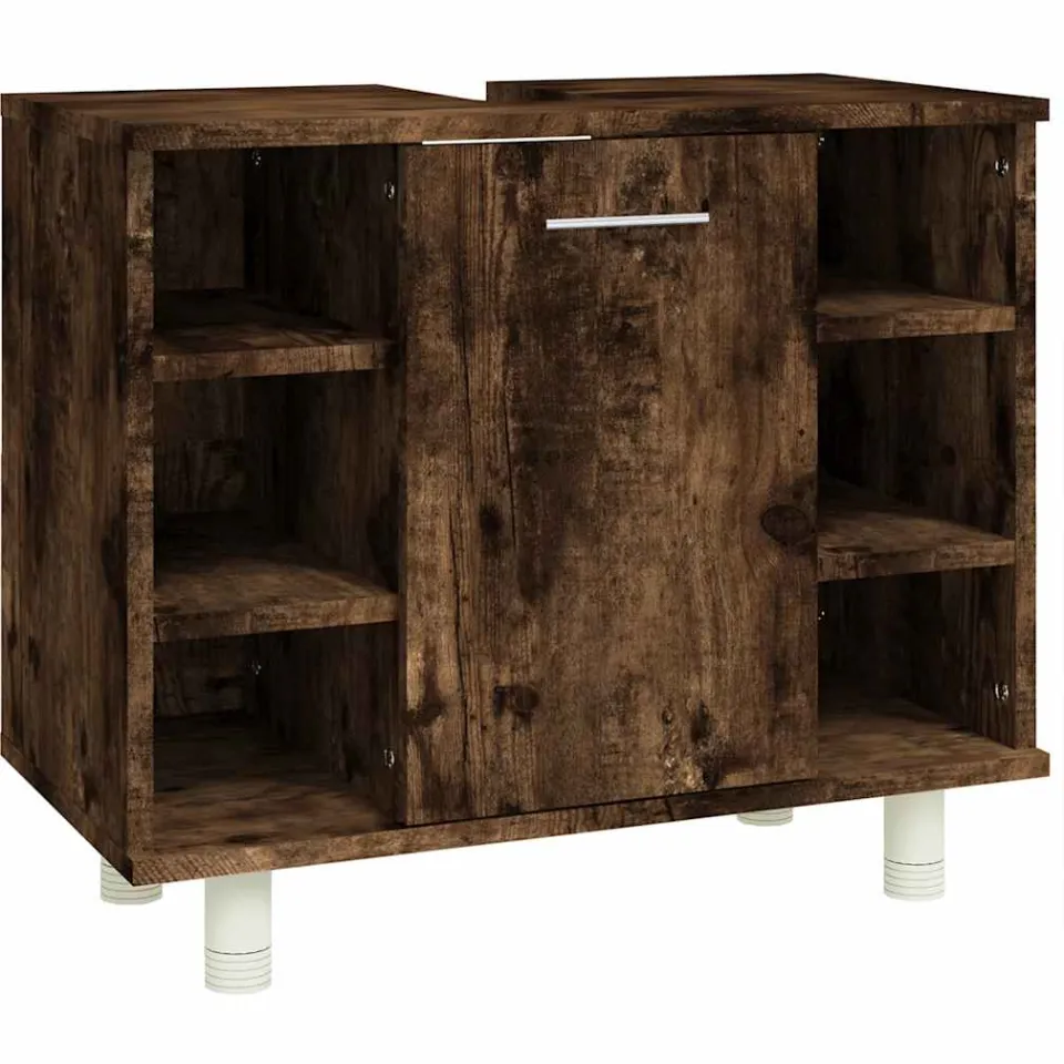 vidaXL Badkamerkast 60x32x53,5 cm bewerkt hout gerookt eikenkleurig Bruin