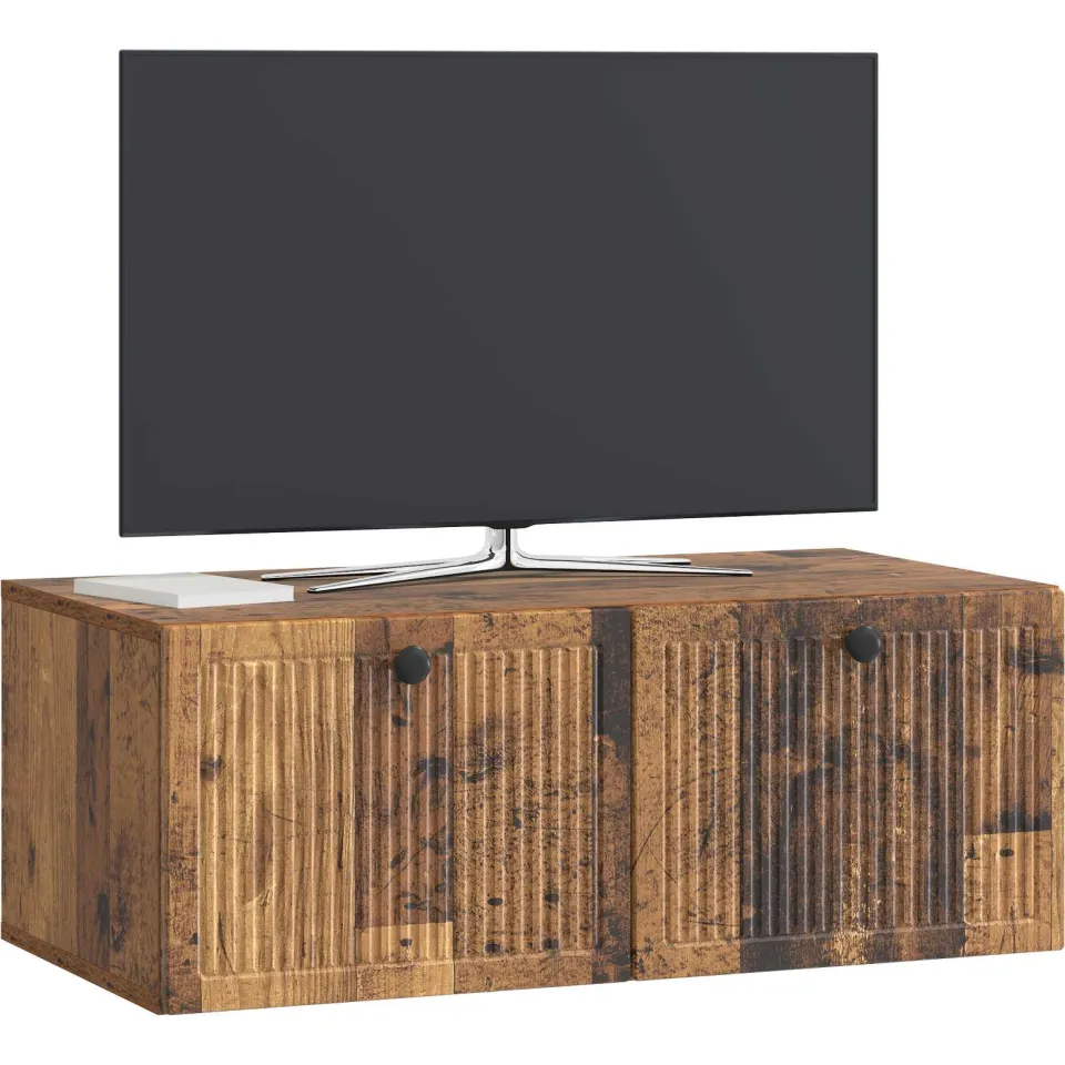 vidaXL Wandbeugel TV-kast Oud hout 78,5 x 41 x 30 cm Bewerkt hout Bruin