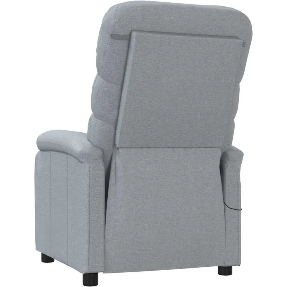 vidaXL Massagestoel stof lichtgrijs grijs, foto 4